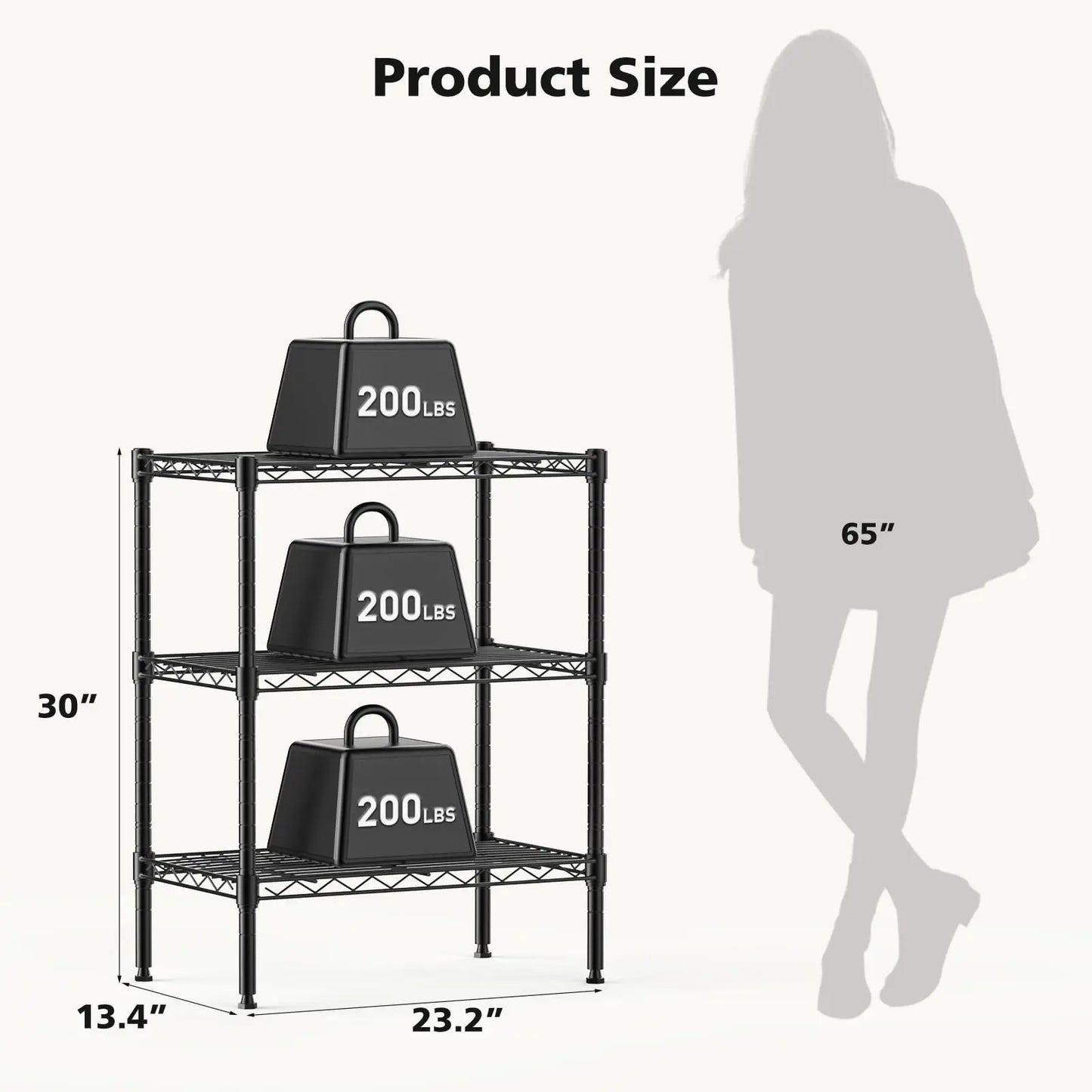 JHK Three To Five Tier Metal Wire Storage Shelves Adjustable