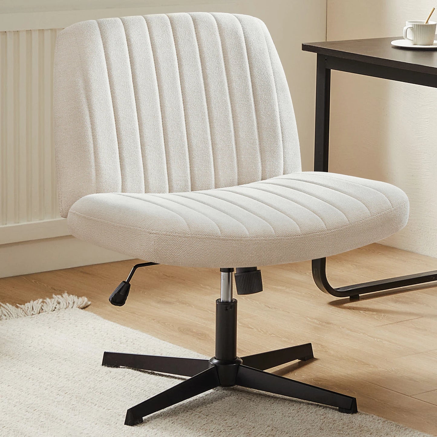 JHK Cross Legged Office Chair Rocking Swivel Adjustable Fabric Task Chair