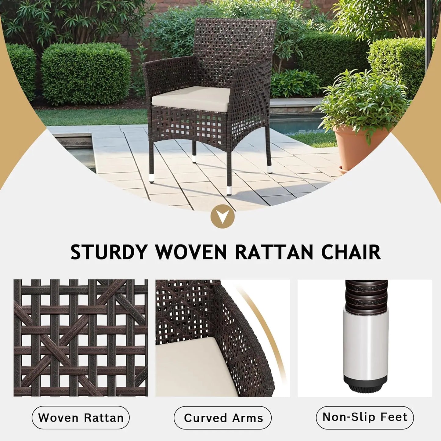 Outdoor Wicker Patio Furniture Set With Coffee Table And Chairs