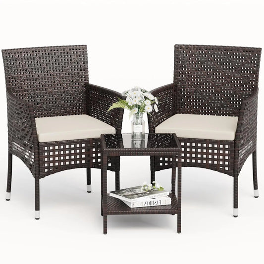 Outdoor Wicker Patio Furniture Set With Coffee Table And Chairs
