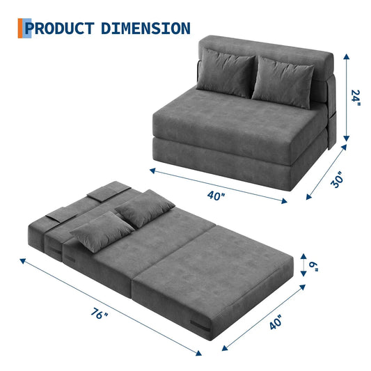 HobbyLane 4-in-1 Folding Sofa Bed Convertible Sleeper Loveseat