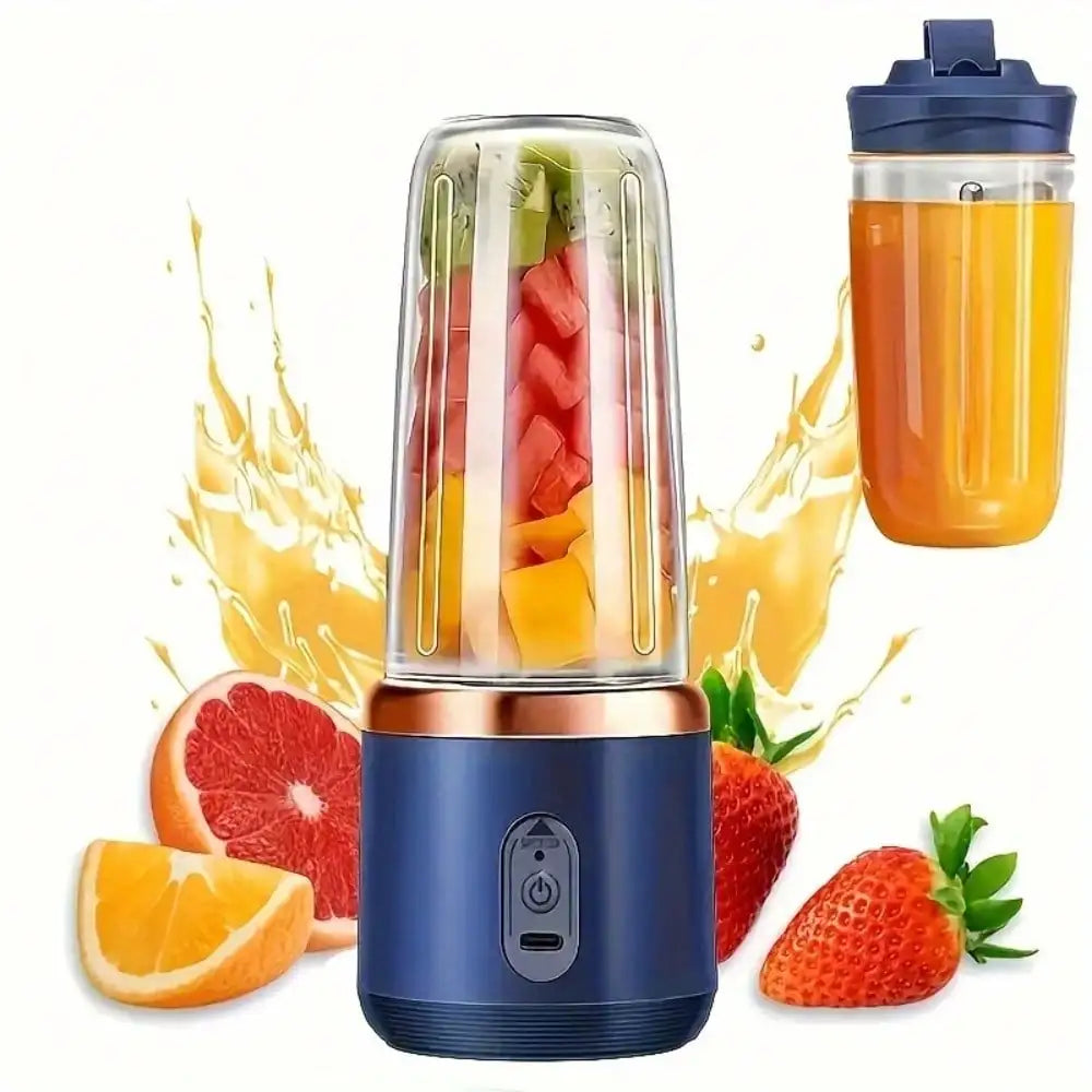 Portable USB Juicer Cup Blender With Dual Cups Outdoor Travel