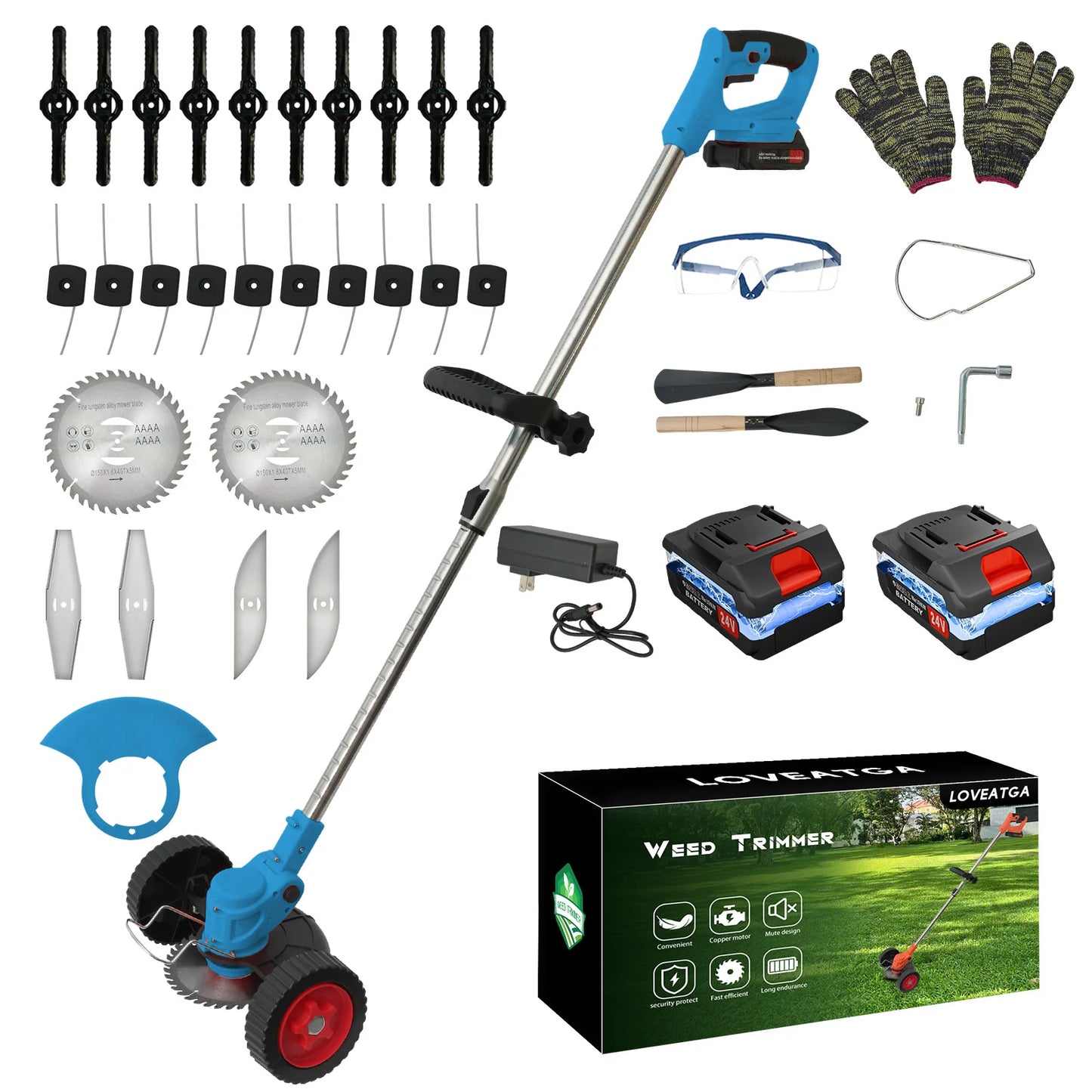 21V Cordless Lawn Mower And Grass Trimmer 3in1 Foldable Tool