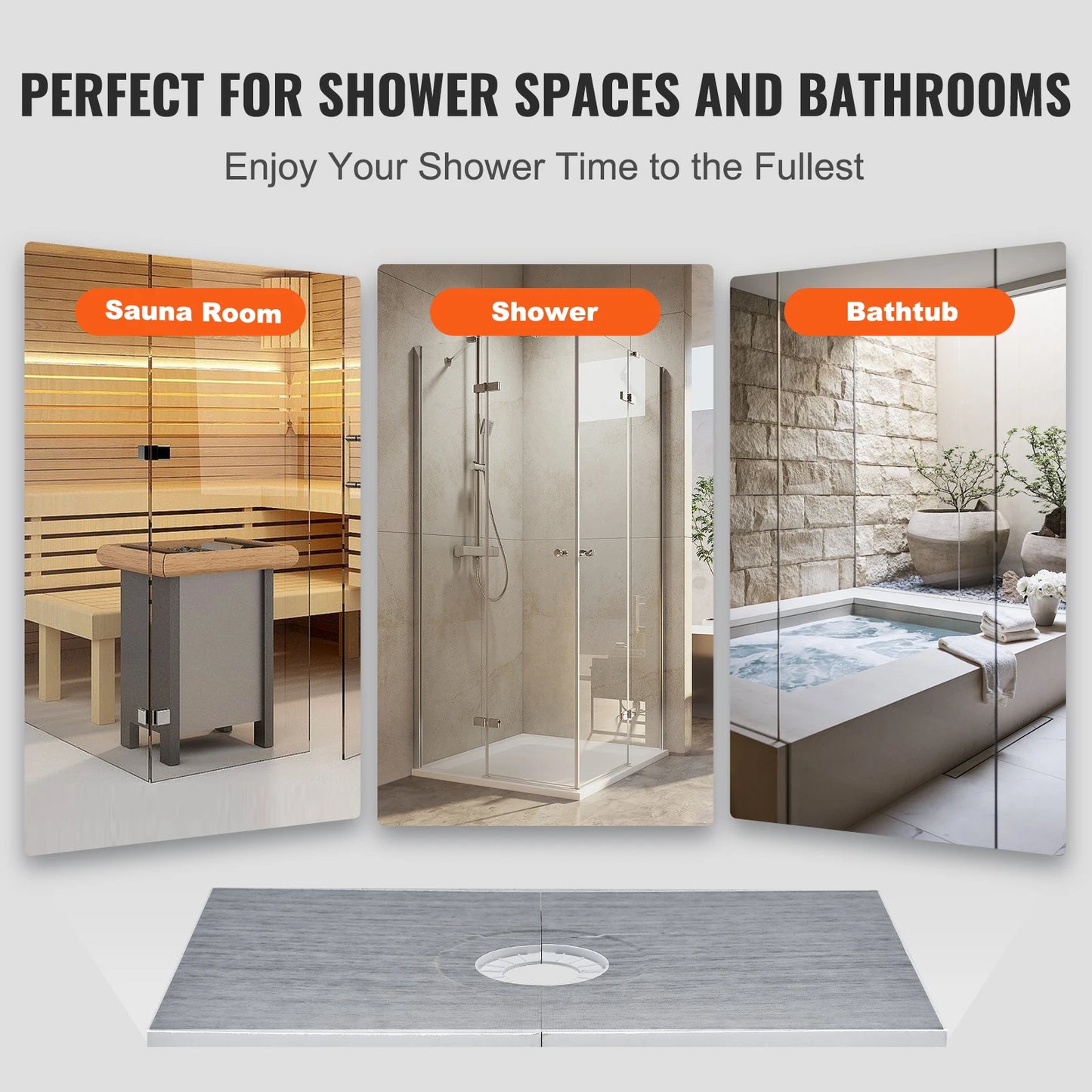 SucceBuy Shower Curb Kit And Pan Kit Central Drain EPS