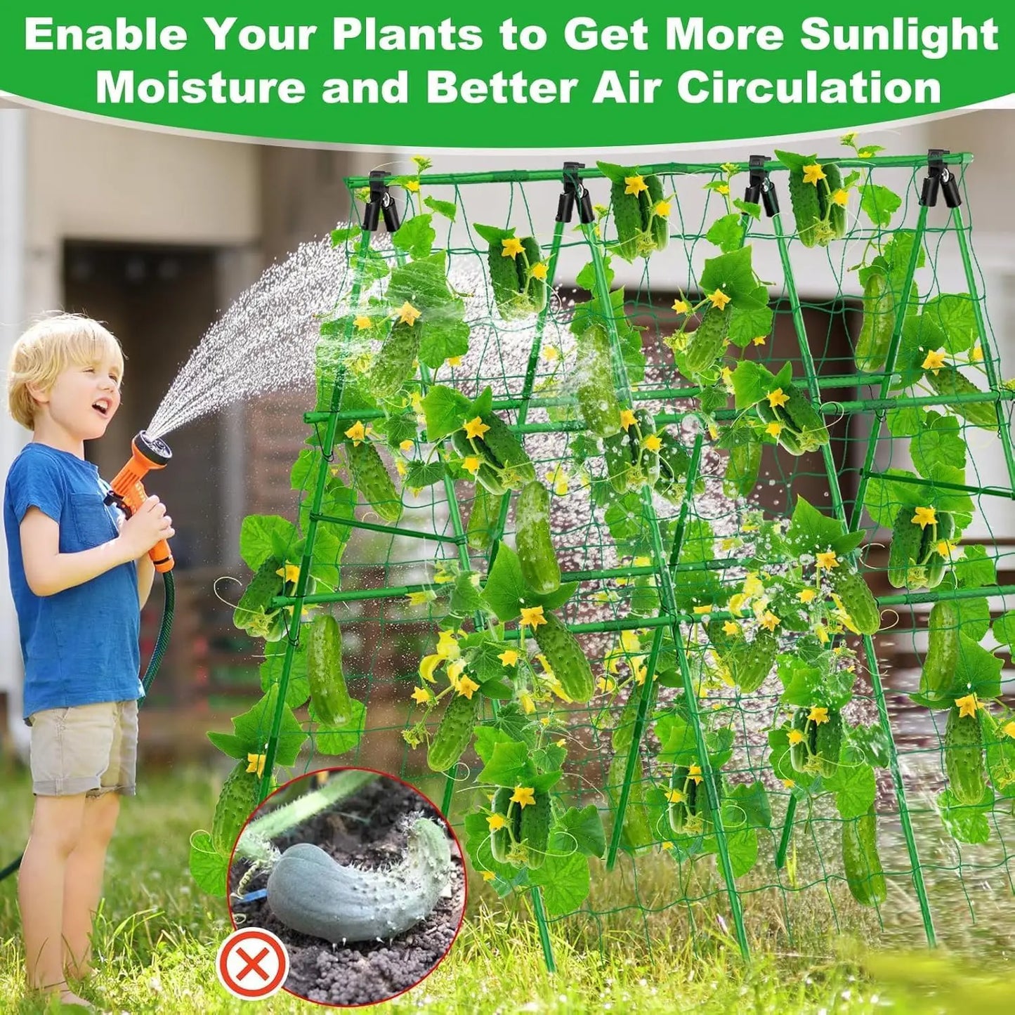 HiMISS Raised Bed Trellis A Frame Garden Support For Climbing Vegetables