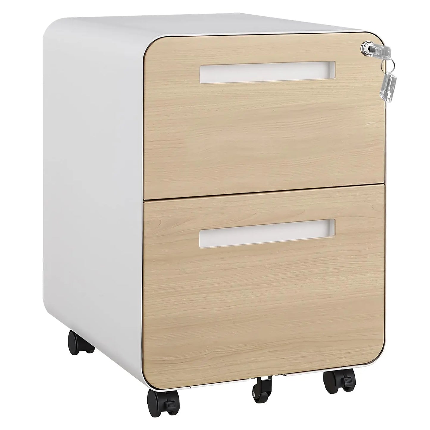 HiMISS Locking 2 Drawer On Wheels Rolling File Cabinet