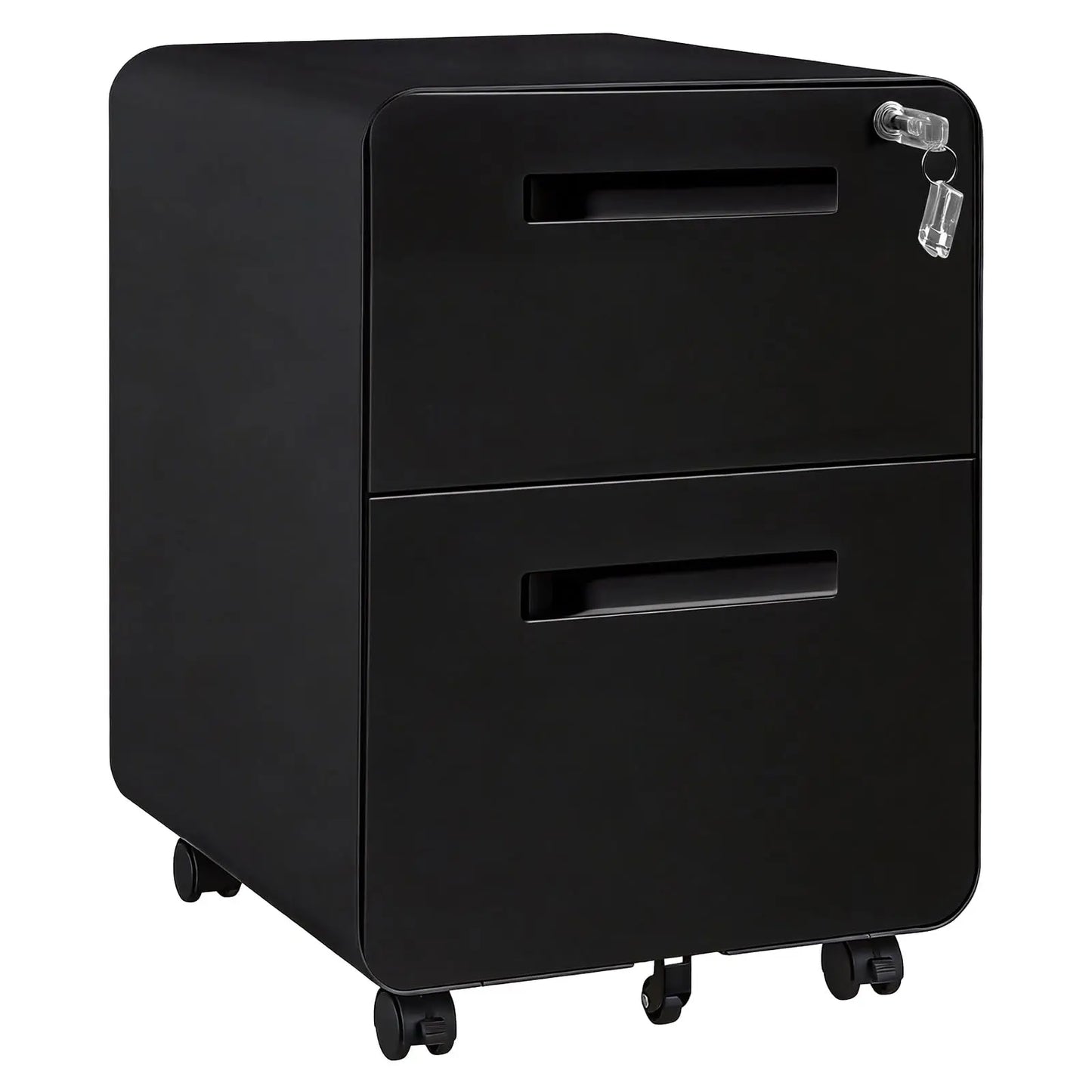 HiMISS Locking 2 Drawer On Wheels Rolling File Cabinet