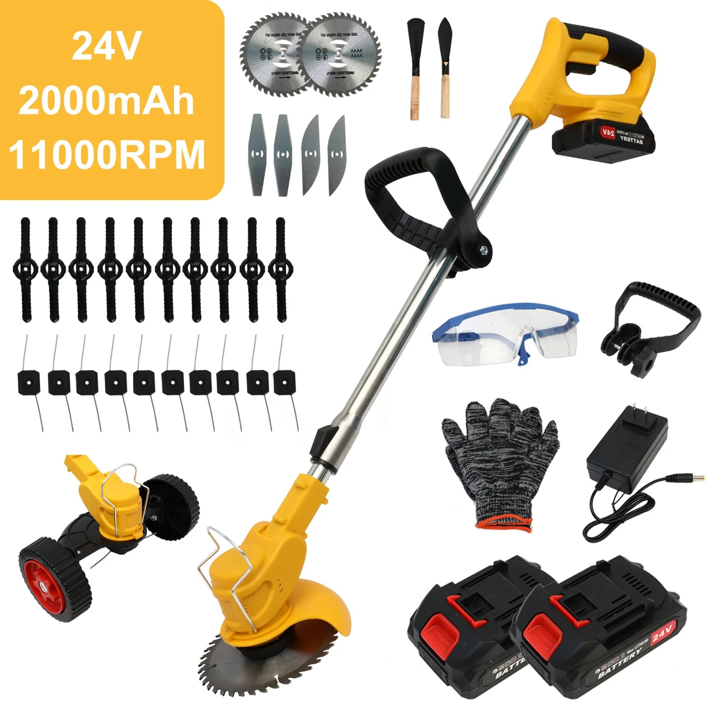 21V Cordless Lawn Mower And Grass Trimmer 3in1 Foldable Tool