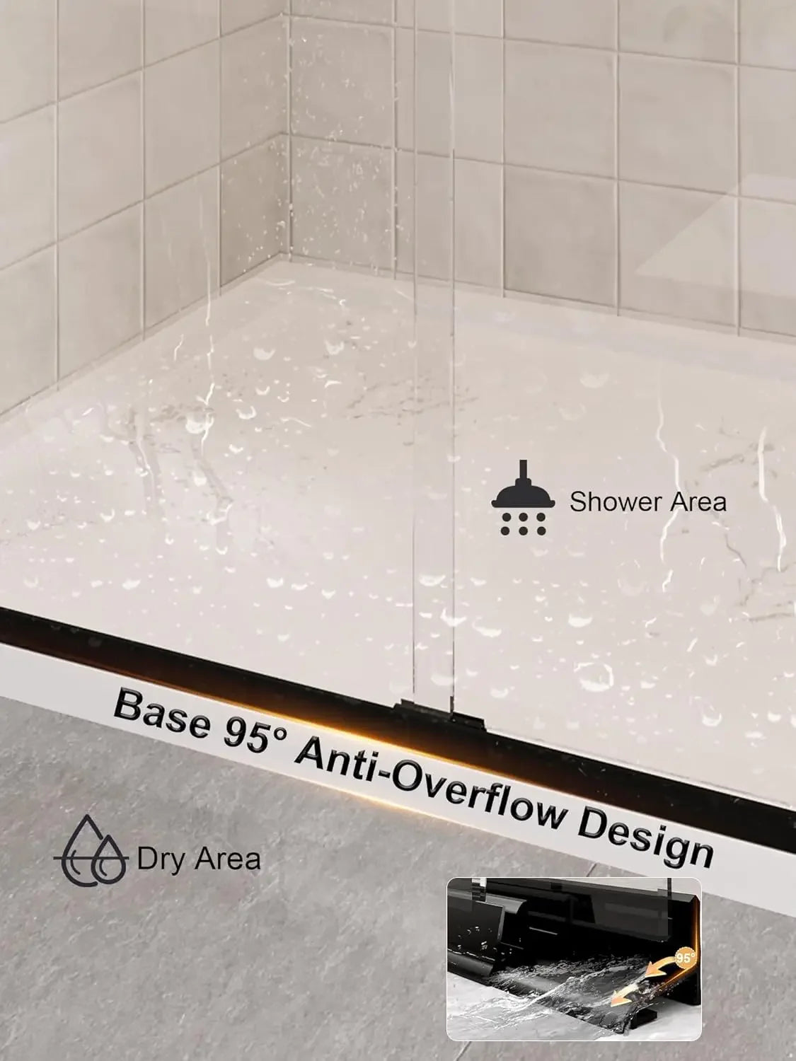 Glass Shower Door Sliding Aluminum Semi Frameless Explosion Proof Coating