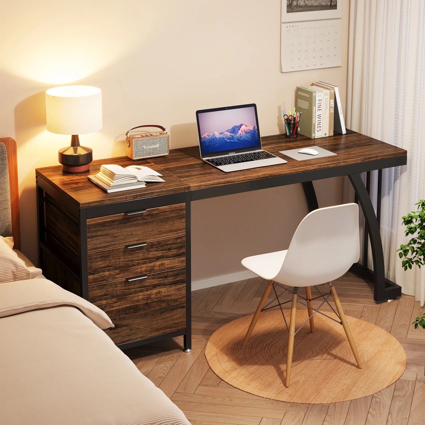 Tribesigns Computer Desk With Three Reversible Drawers