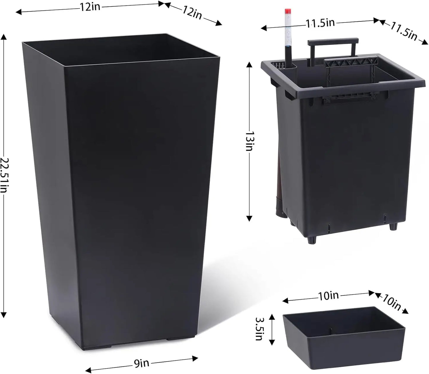 HobbyLane Tall Planter With Shelf Insert For Indoor Outdoor Use