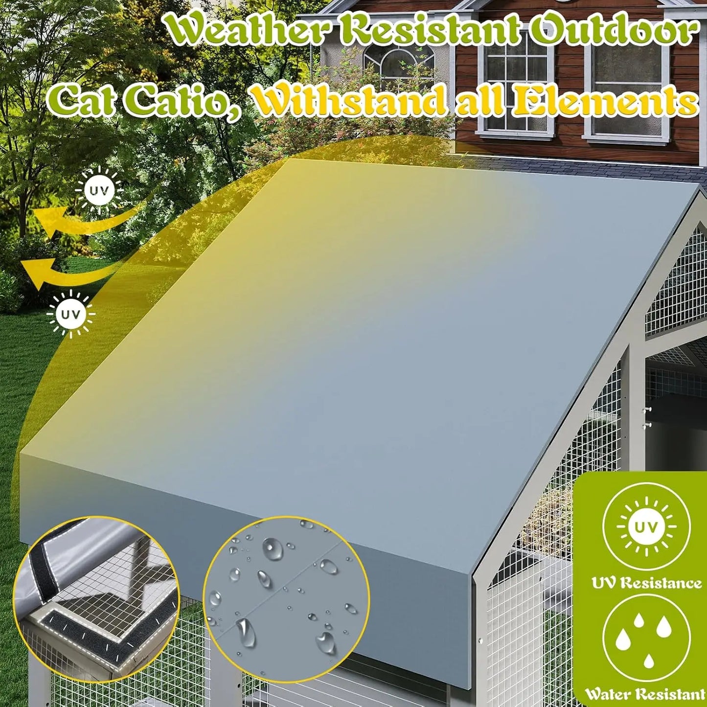 Wooden Walk-In Outdoor Catio for Multiple Cats