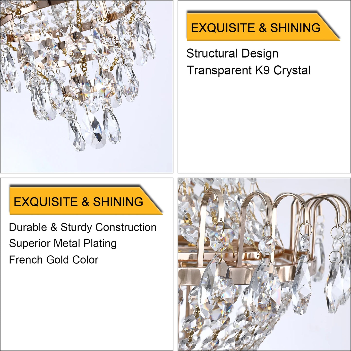 ARLGSITE European Style Crystal Chandelier 7 Light Fixture