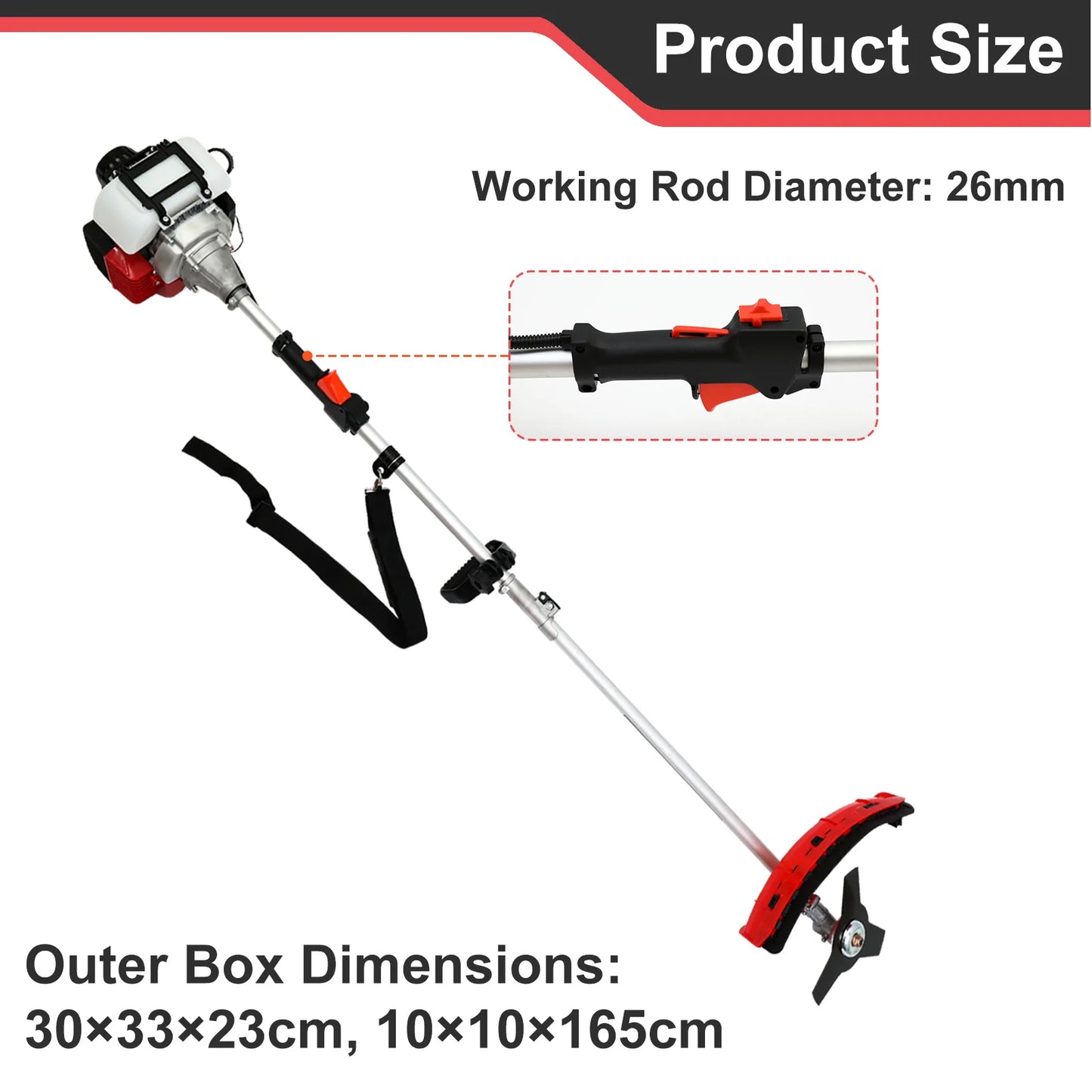 4 Stroke Gas Weed Wacker 31cc 13 Inch Straight Shaft Trimmer