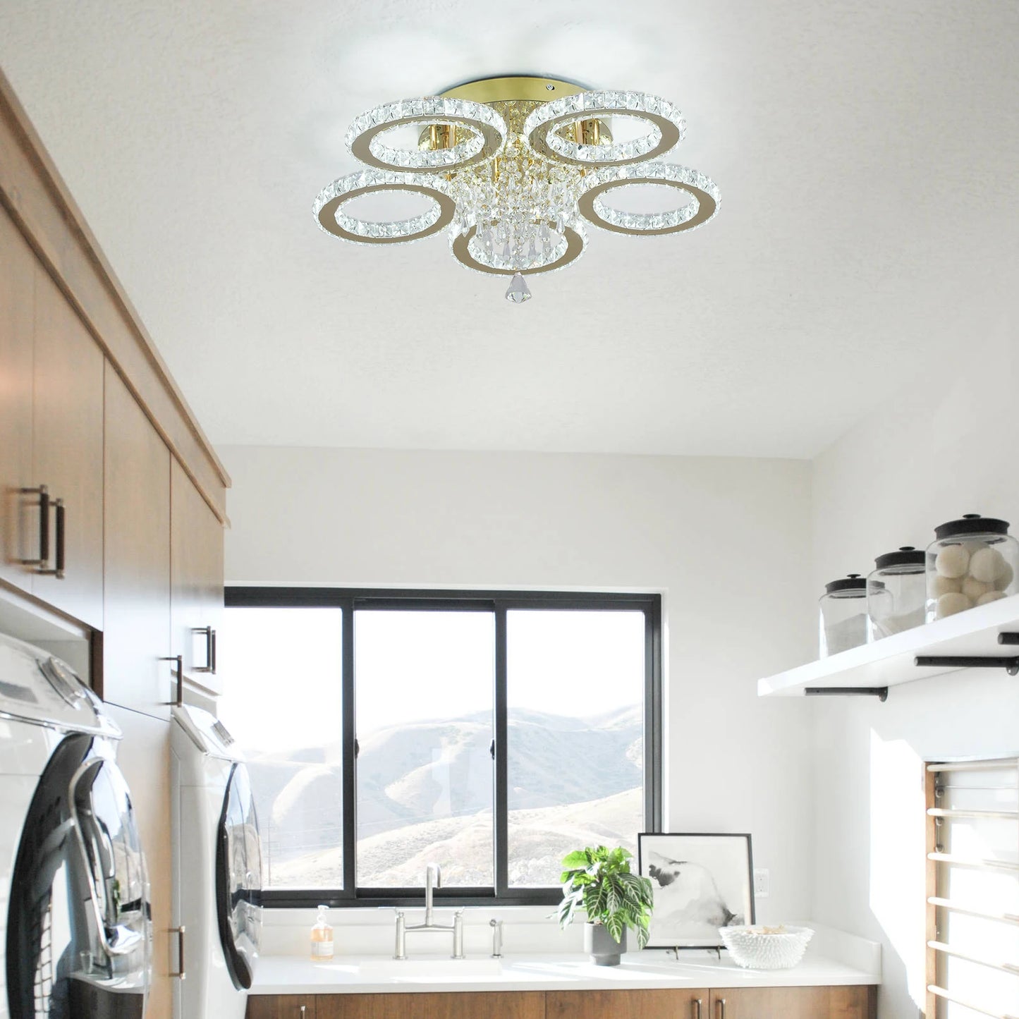 LED Crystal Chandelier Ceiling Light for Living Room