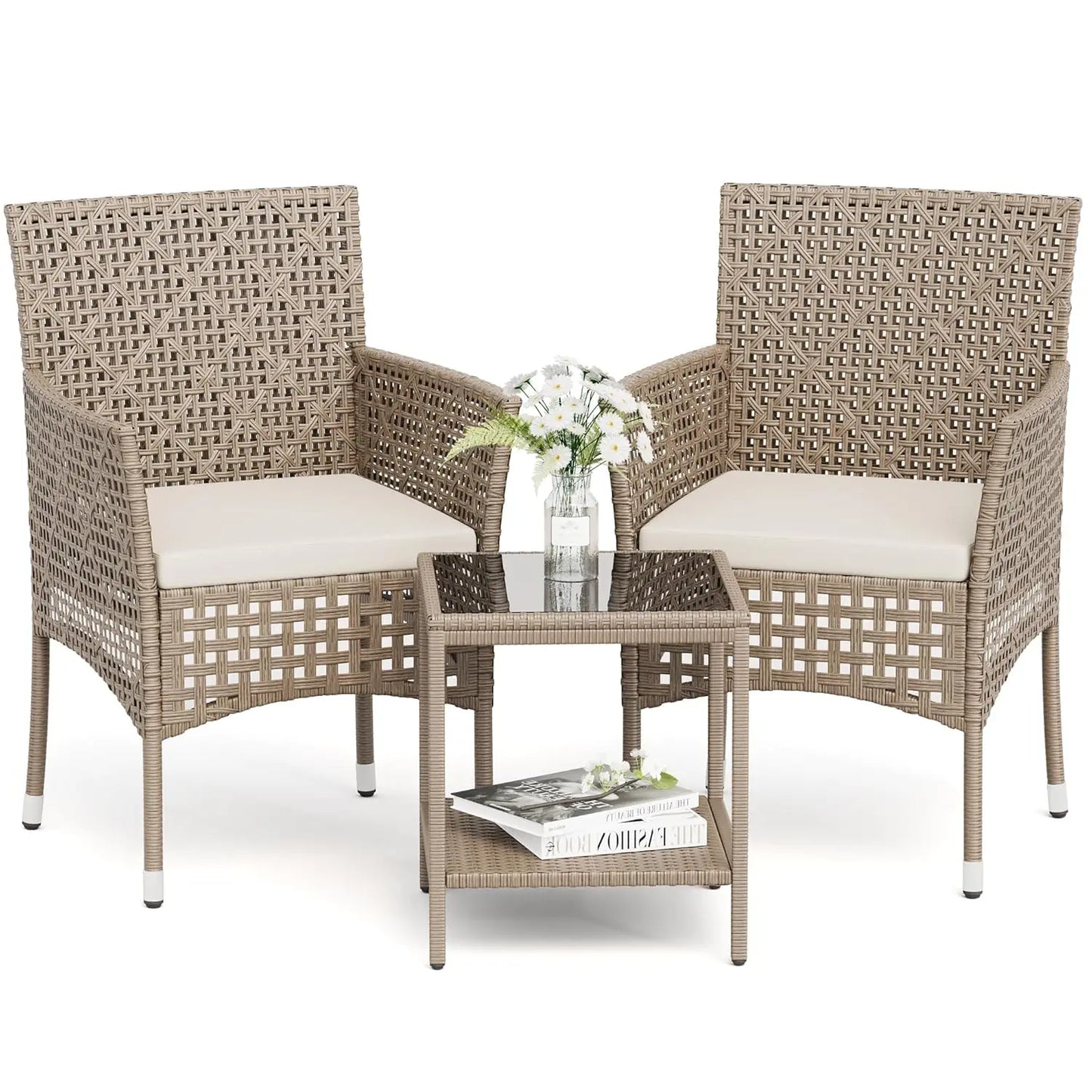 Outdoor Wicker Patio Furniture Set With Coffee Table And Chairs