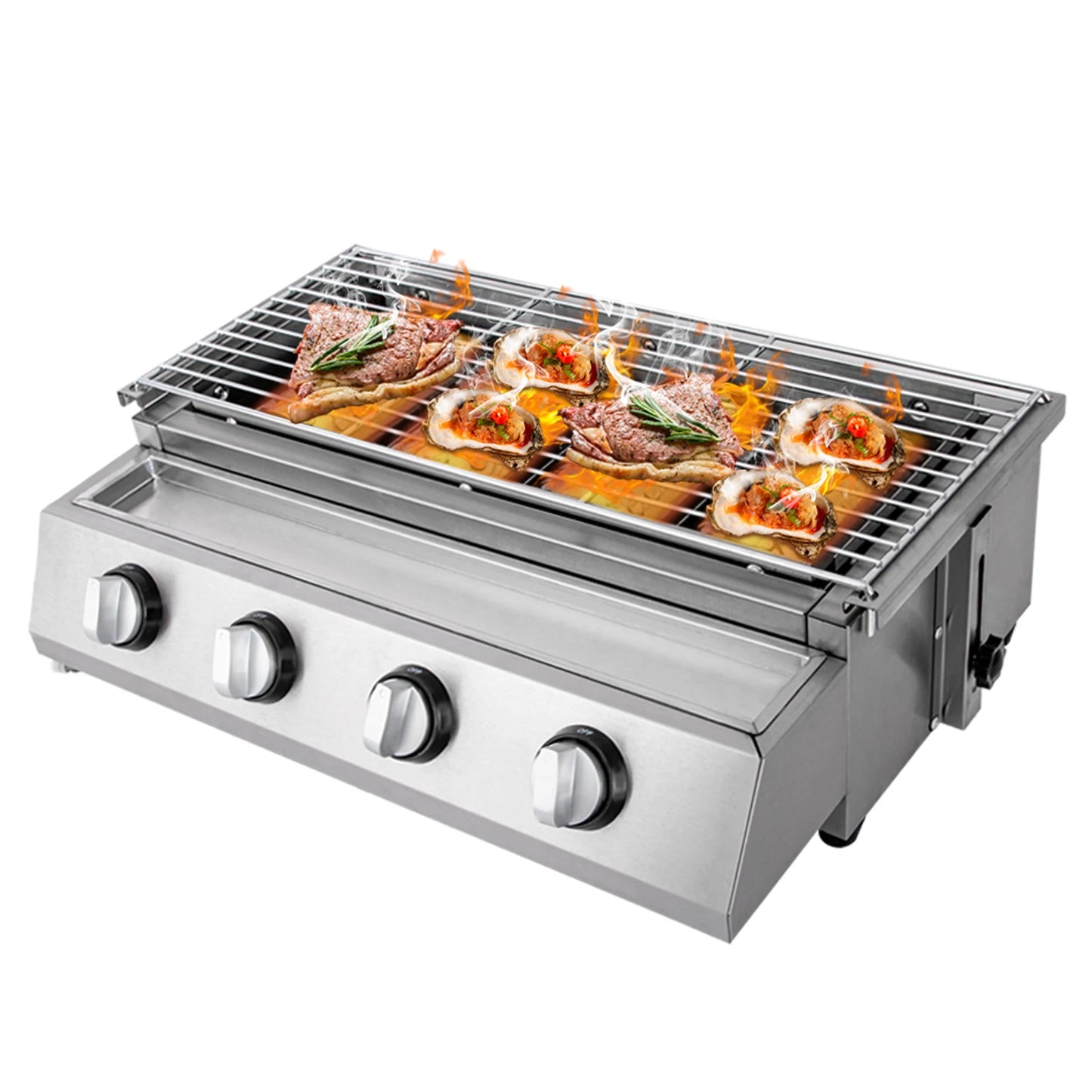 Professional Stainless Steel Portable Propane Gas Grill Smokeless Camping