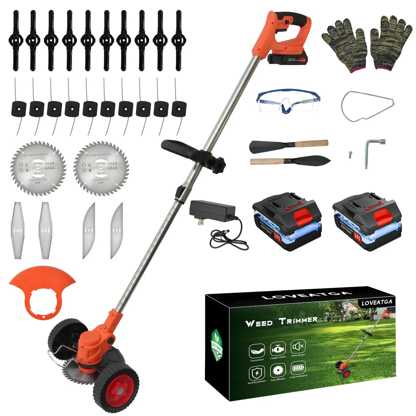 21V Cordless Lawn Mower And Grass Trimmer 3in1 Foldable Tool