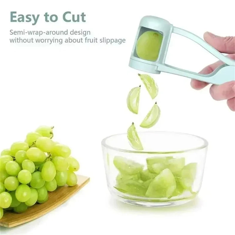 Grape Cutter For Toddlers Stainless Steel Fruit Slicer Kitchen Gadget