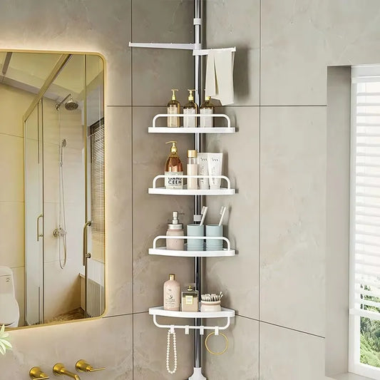 Corner Shower Bar Organizer Waterproof Floor Standing Towel Rack