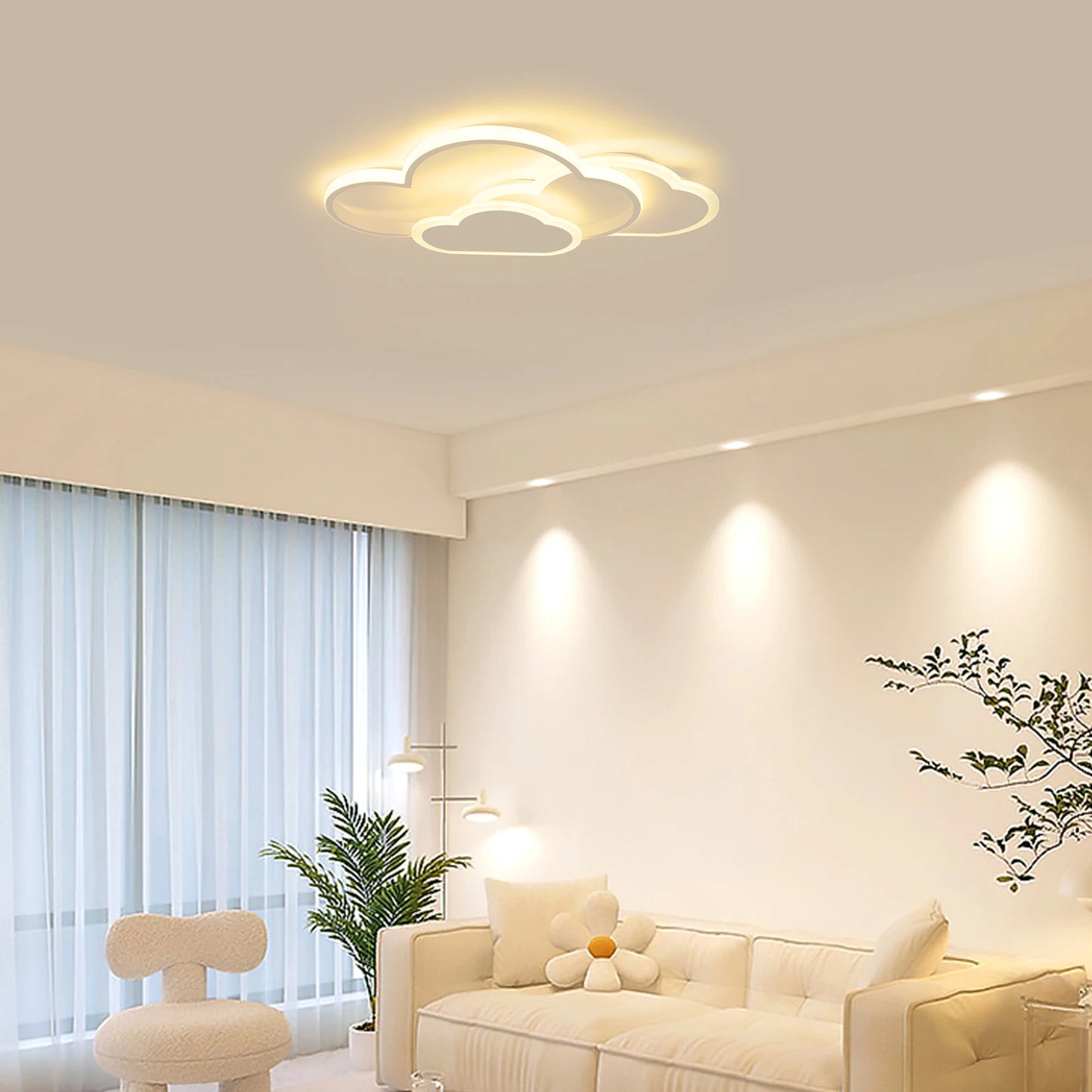Cloud Shape LED Ceiling Light Fixture Three Temperature Modes