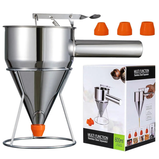 Stainless Steel Pancake Batter Dispenser With 4 Nozzles And Stand