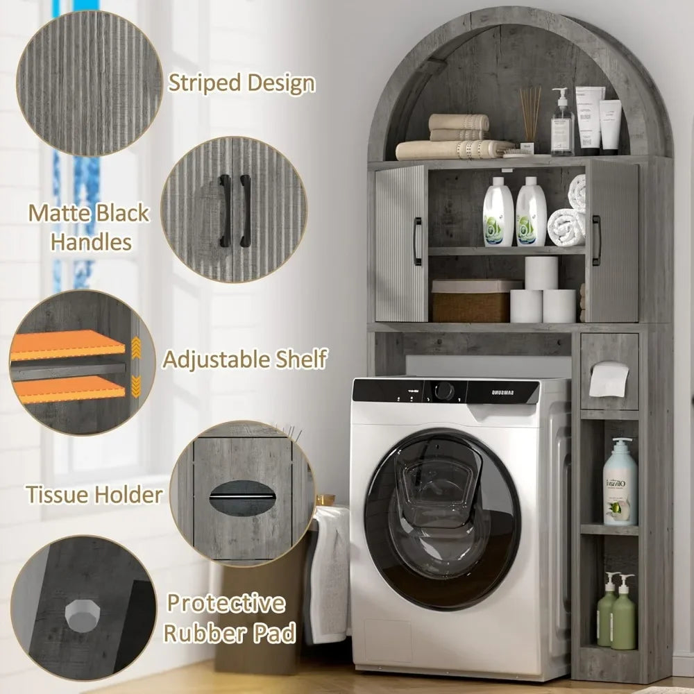 Over Toilet Storage Cabinet Freestanding Bathroom Organizer Arch
