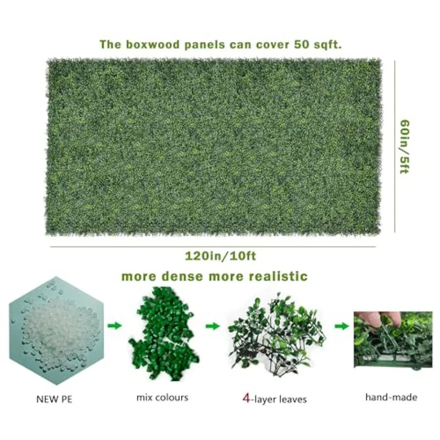 Artificial Ivy Privacy Fence Screen UV Resistant Boxwood Leaves