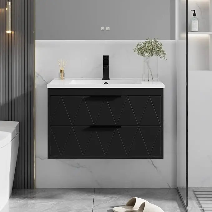 Bathroom Vanity Cabinet With Sink Wall Mounted Floating Soft Close