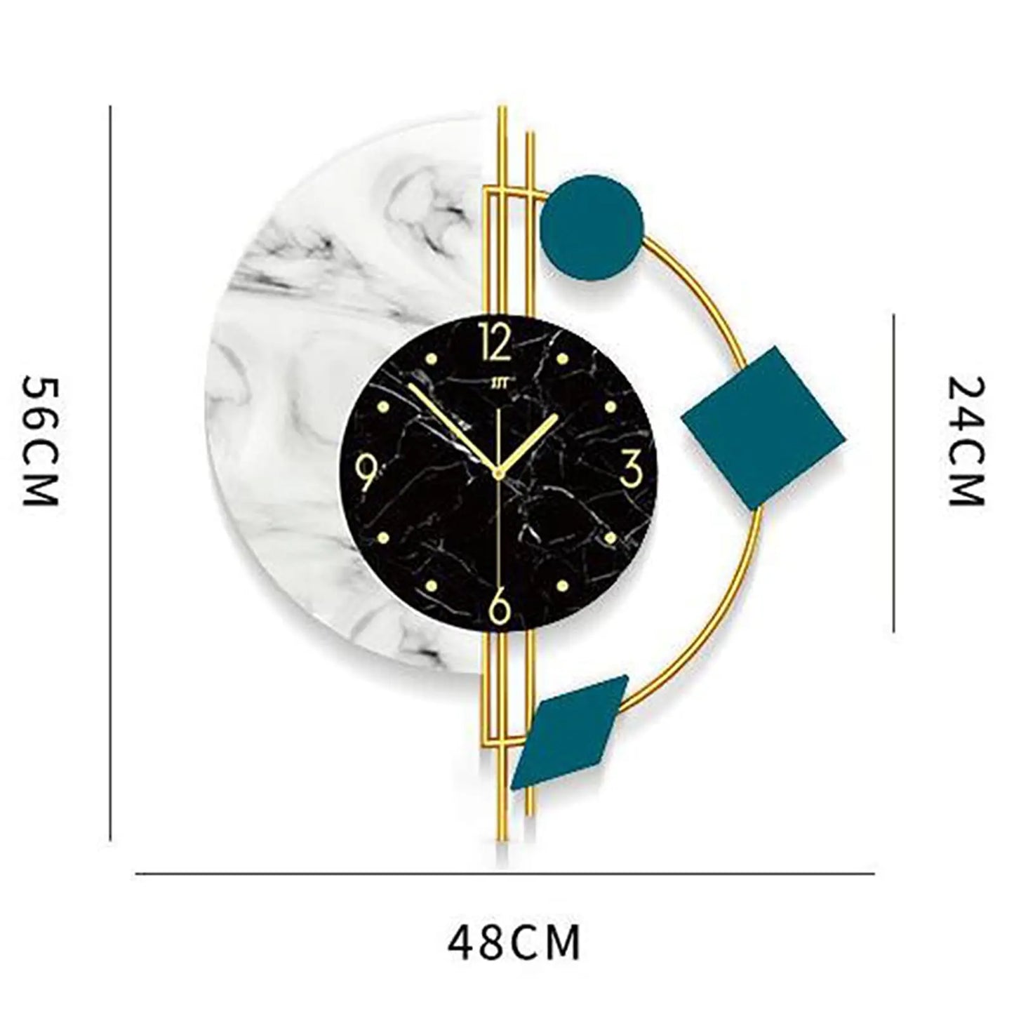 Marble Wall Clock Nordic Style Silent Battery Operated
