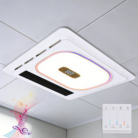 4 In 1 Smart Bathroom Fan Heat Vent Bluetooth Speaker