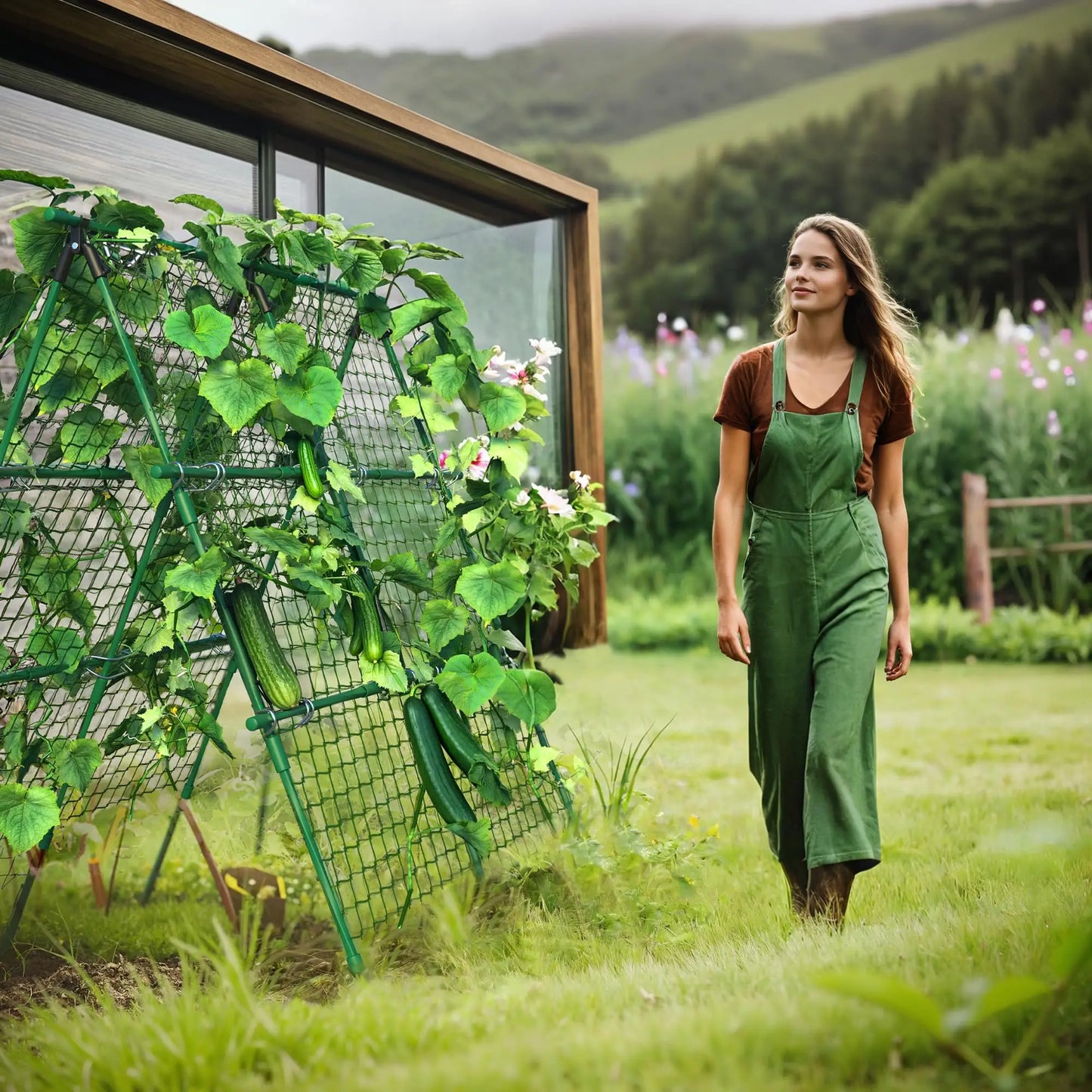 HiMISS Raised Bed Trellis A Frame Garden Support For Climbing Vegetables