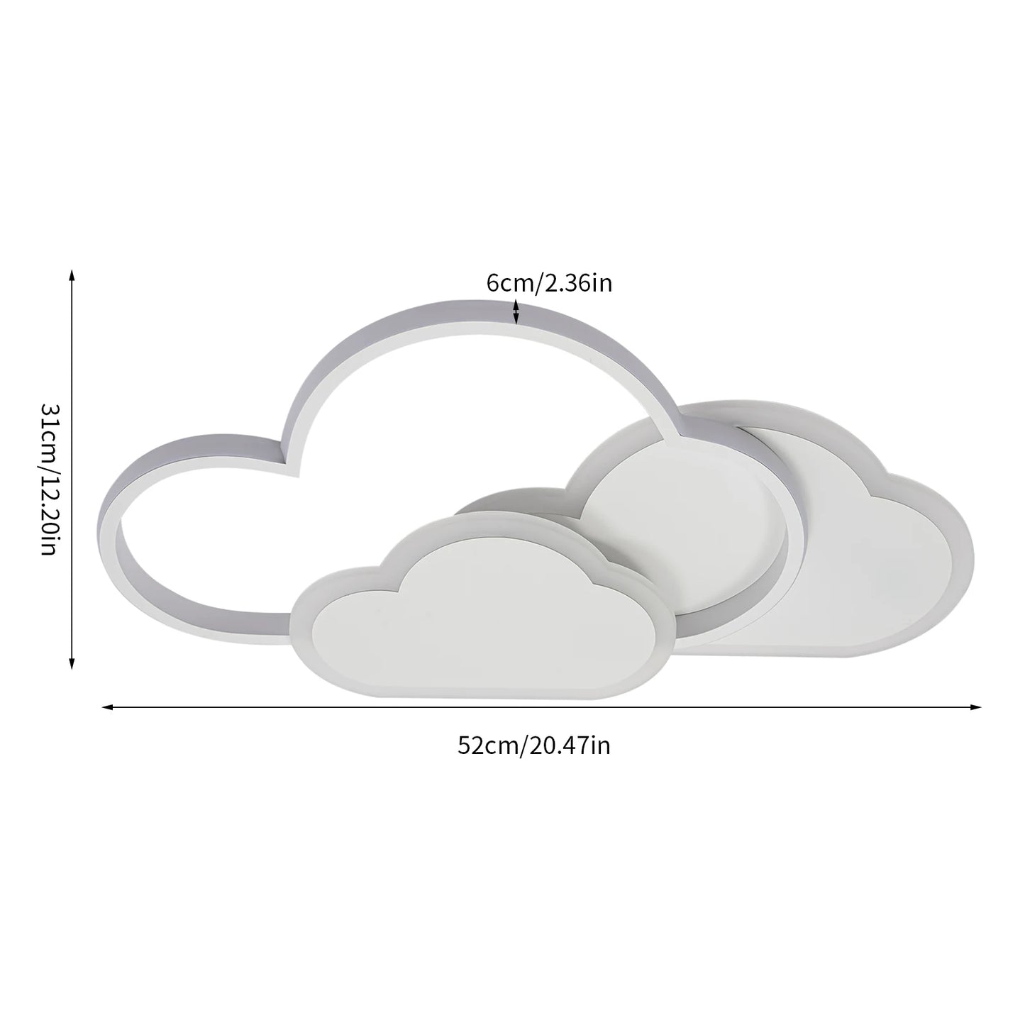 Cloud Shape LED Ceiling Light Fixture Three Temperature Modes