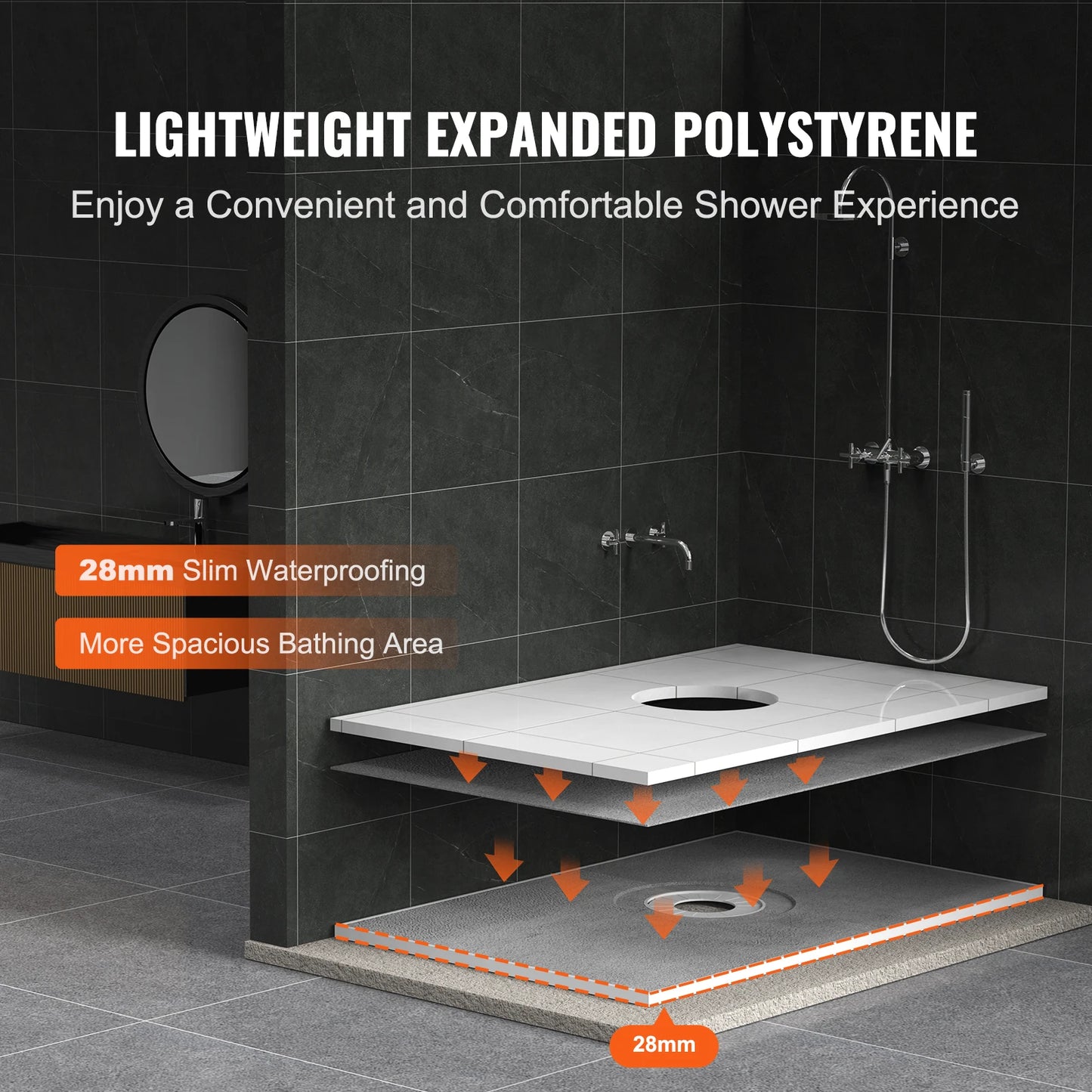 SucceBuy Shower Curb Kit And Pan Kit Central Drain EPS