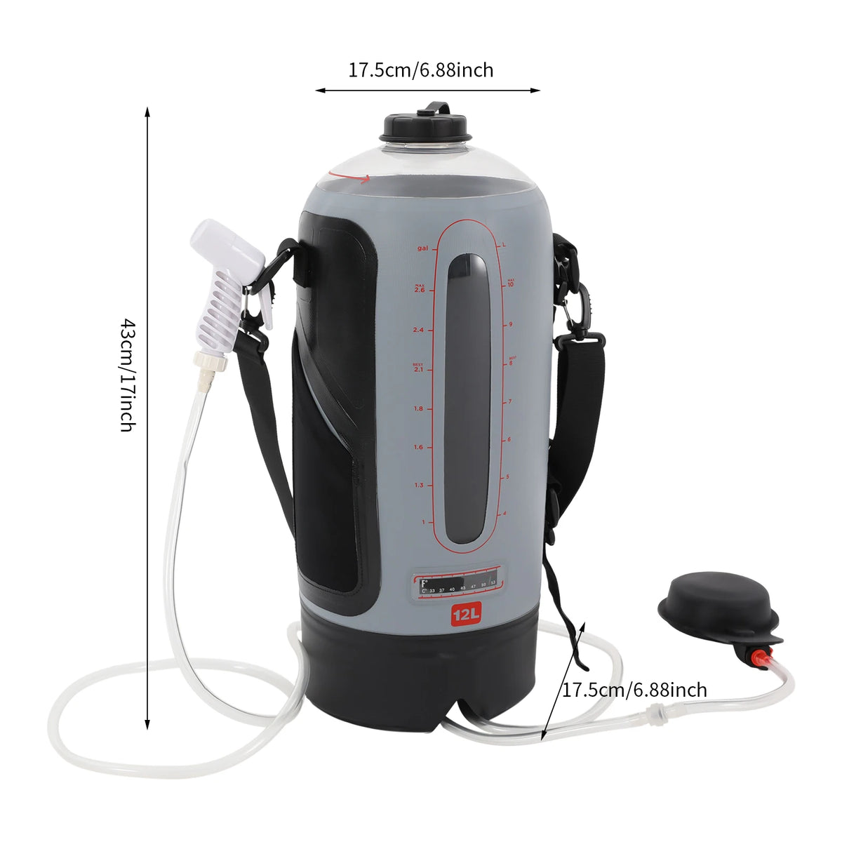 Portable Solar Camping Shower Bag With Hand Pump And Hose