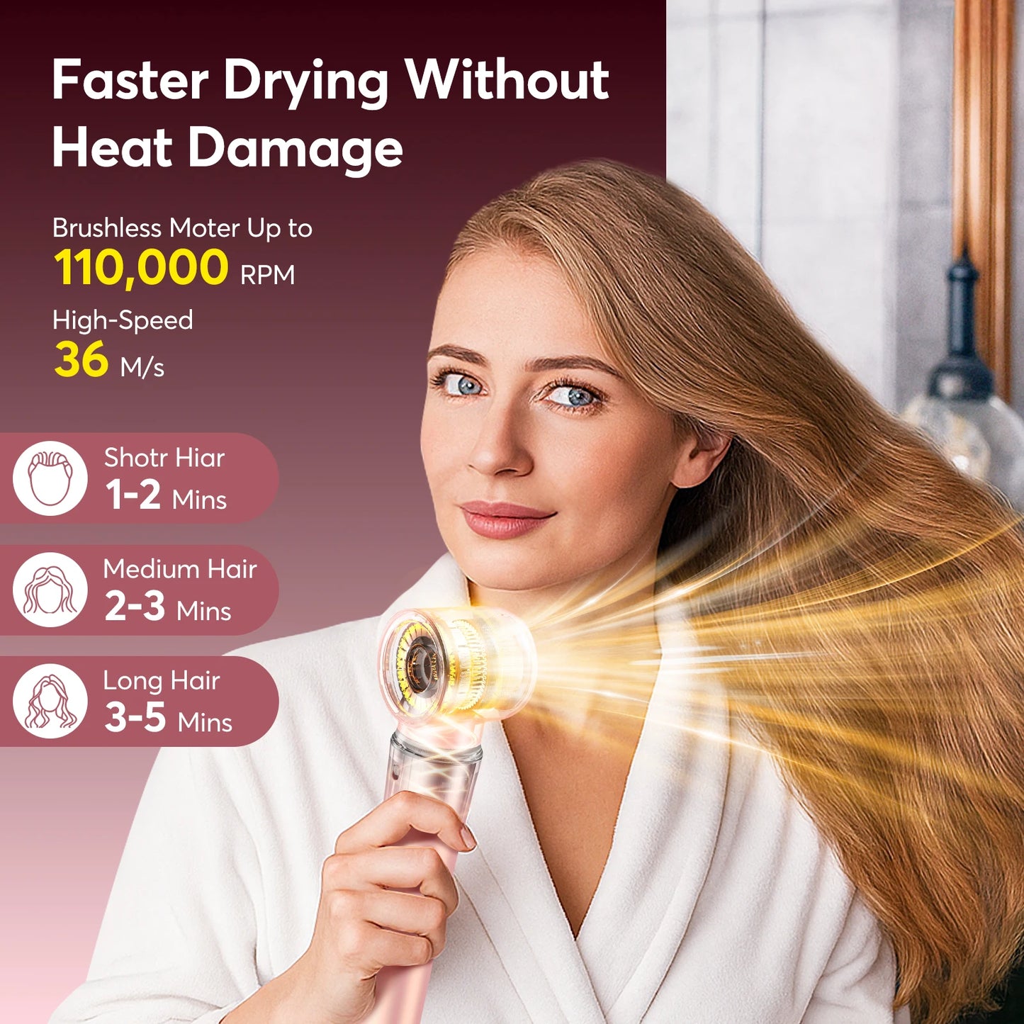BOPCAL FiveInOne Hair Styler Air Wrap 1200W Dryer Pro