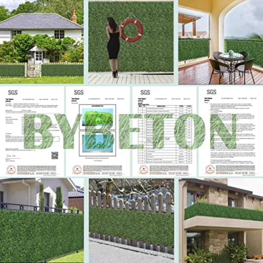 Artificial Ivy Privacy Fence Screen UV Resistant Boxwood Leaves