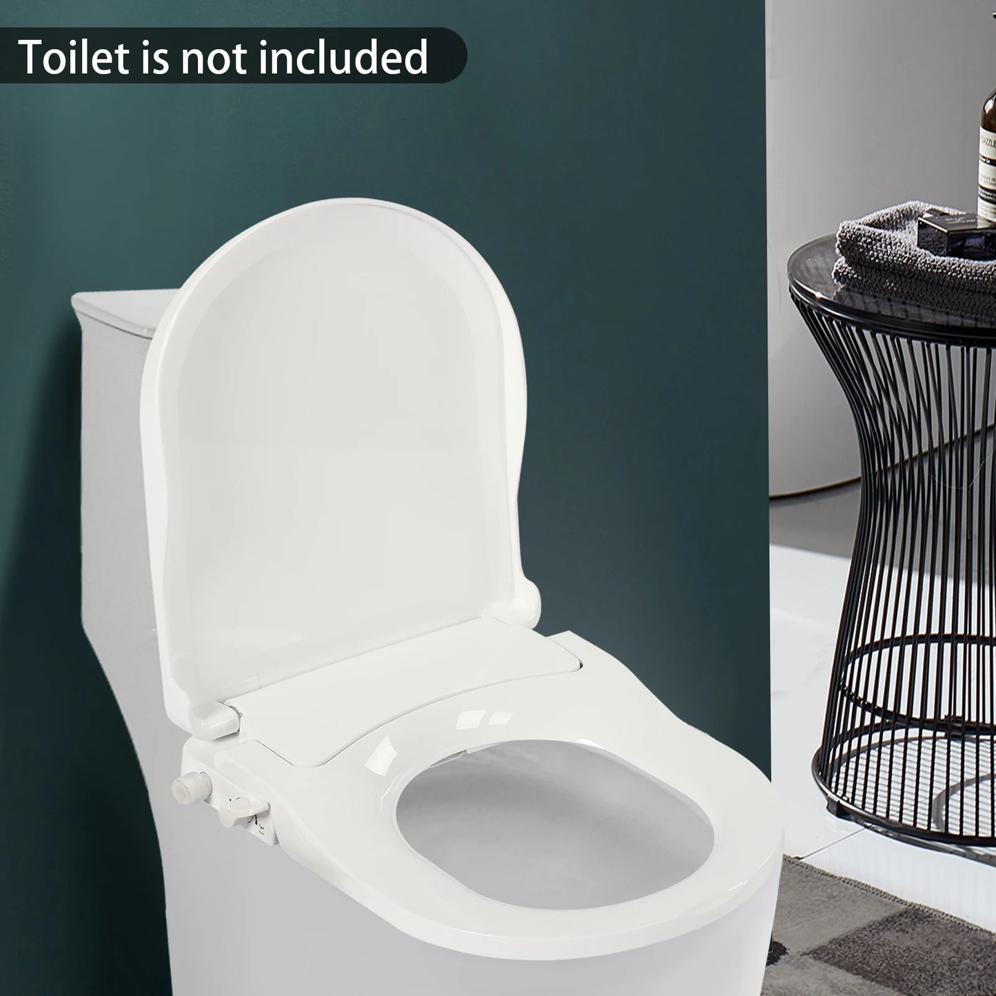 Non Electric Bidet Seat With Dual Nozzles For Elongated Toilets