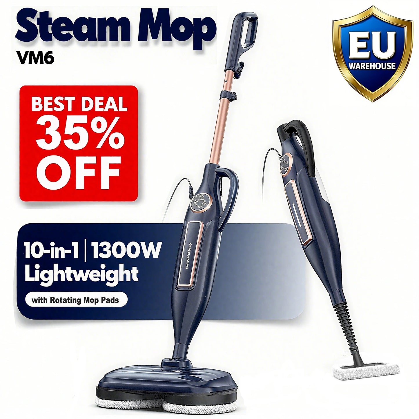 Devoac VM6 Scrubbing Steam Mop With Rotating Pad 1300W