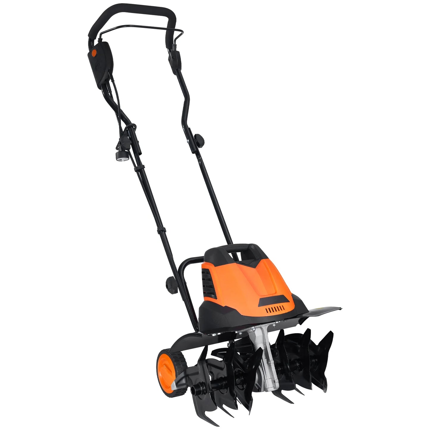 SucceBuy 12 Amp Electric Tiller Corded Cultivator Steel Mn Tines