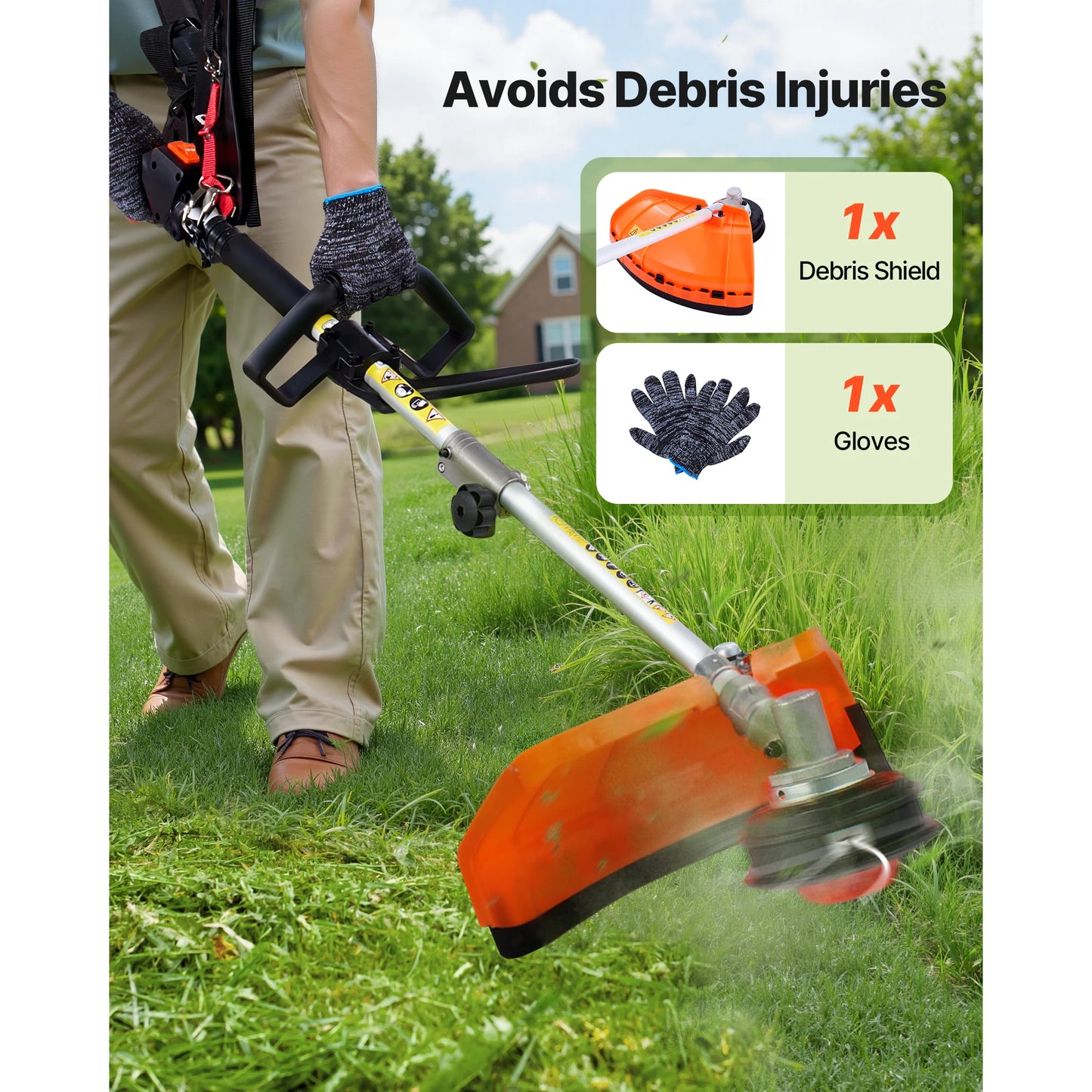 SucceBuy Gas Hedge Trimmer 2 Cycle Power Handheld With Gear