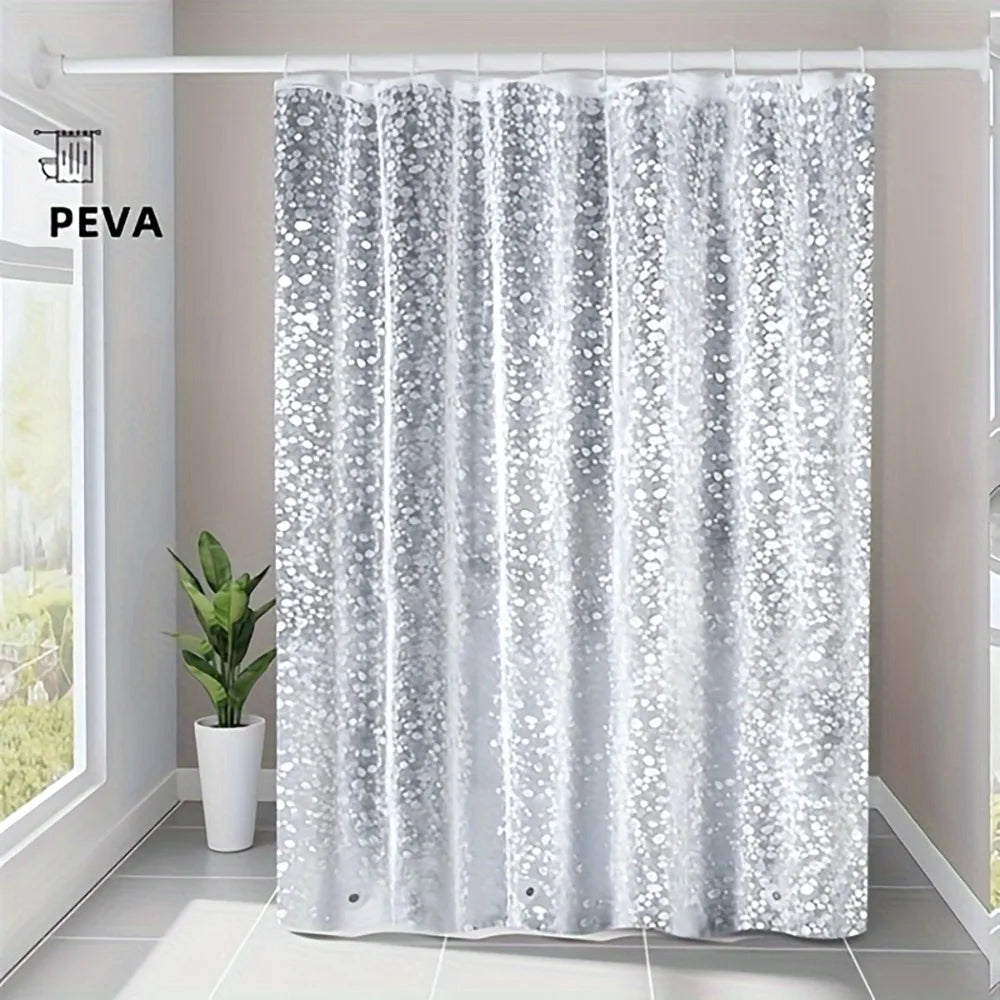 3D Pebble Pattern Shower Curtain Liner With Magnets PEVA