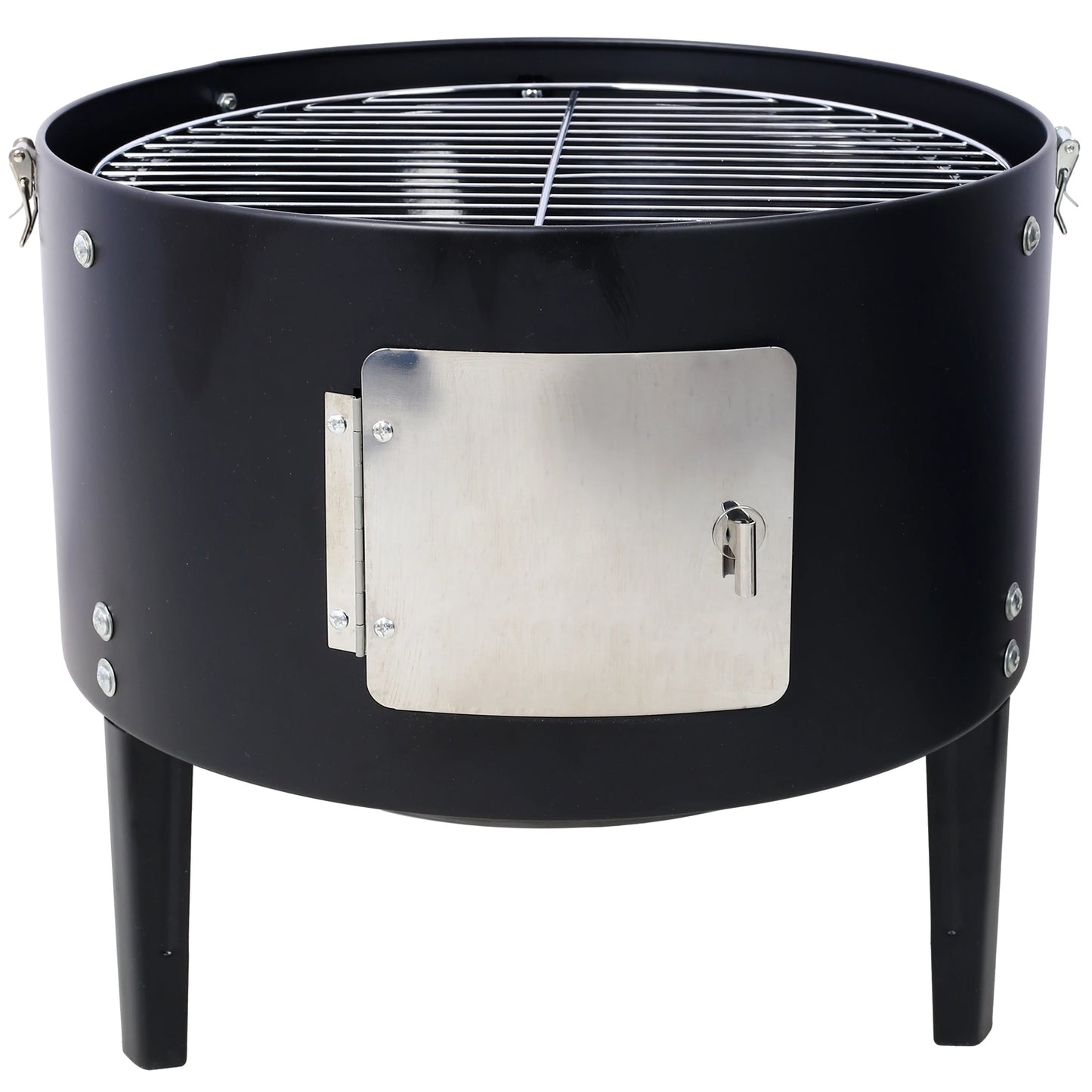 Steel Charcoal Smoker Heavy Duty Round BBQ Grill Outdoors