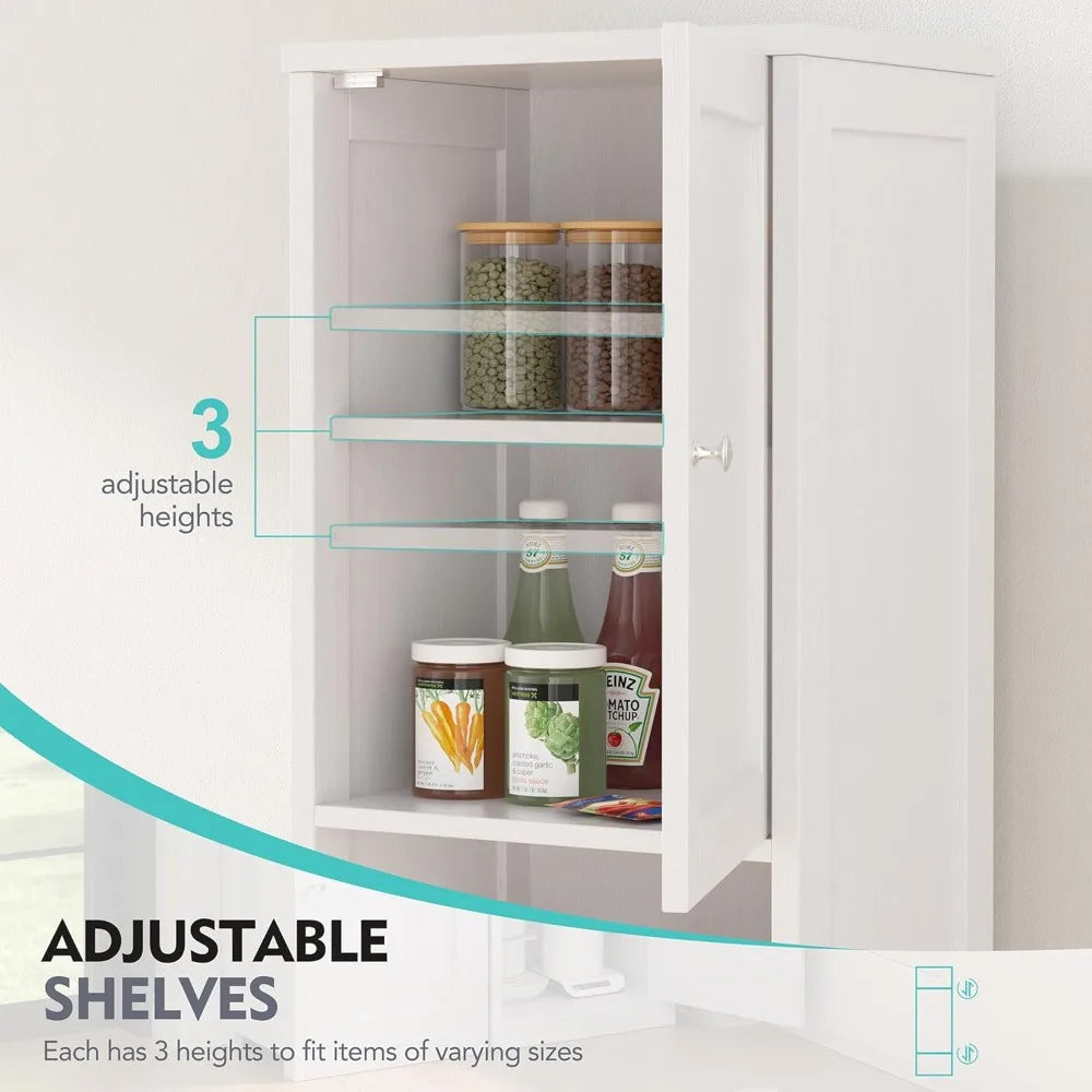 Tall Bathroom Storage Cabinet Freestanding Modern With Adjustable Shelves