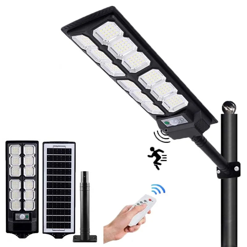 2 Pack Solar Street Lights Outdoor Waterproof 192LED DuskToDawn