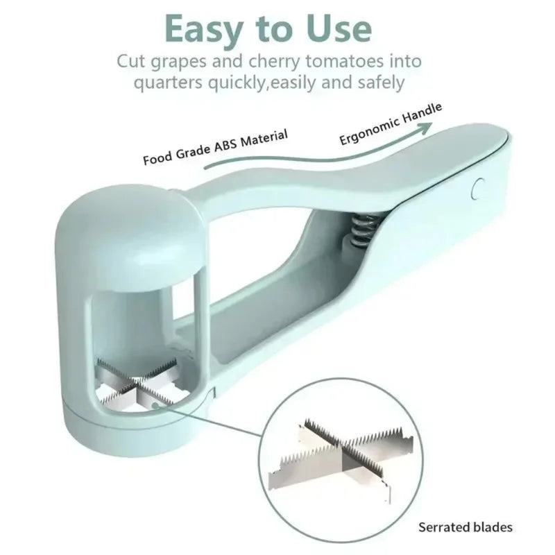 Grape Cutter For Toddlers Stainless Steel Fruit Slicer Kitchen Gadget