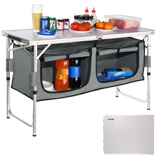 VEVOR Camping Kitchen Table Quick Set Up Folding MDF Table