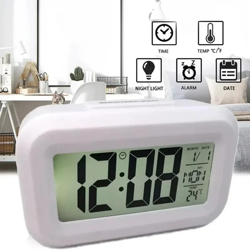 Digital Desk Clock With Calendar Alarm And Led Display