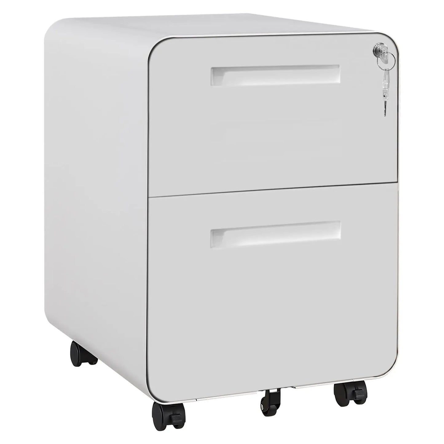 HiMISS Locking 2 Drawer On Wheels Rolling File Cabinet