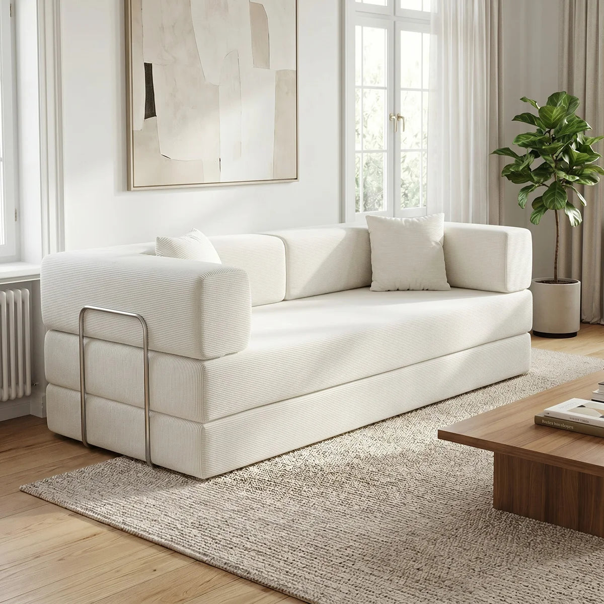YQzyphyna Futon Sofa Bed 4 In 1 Convertible Couch For Living Room